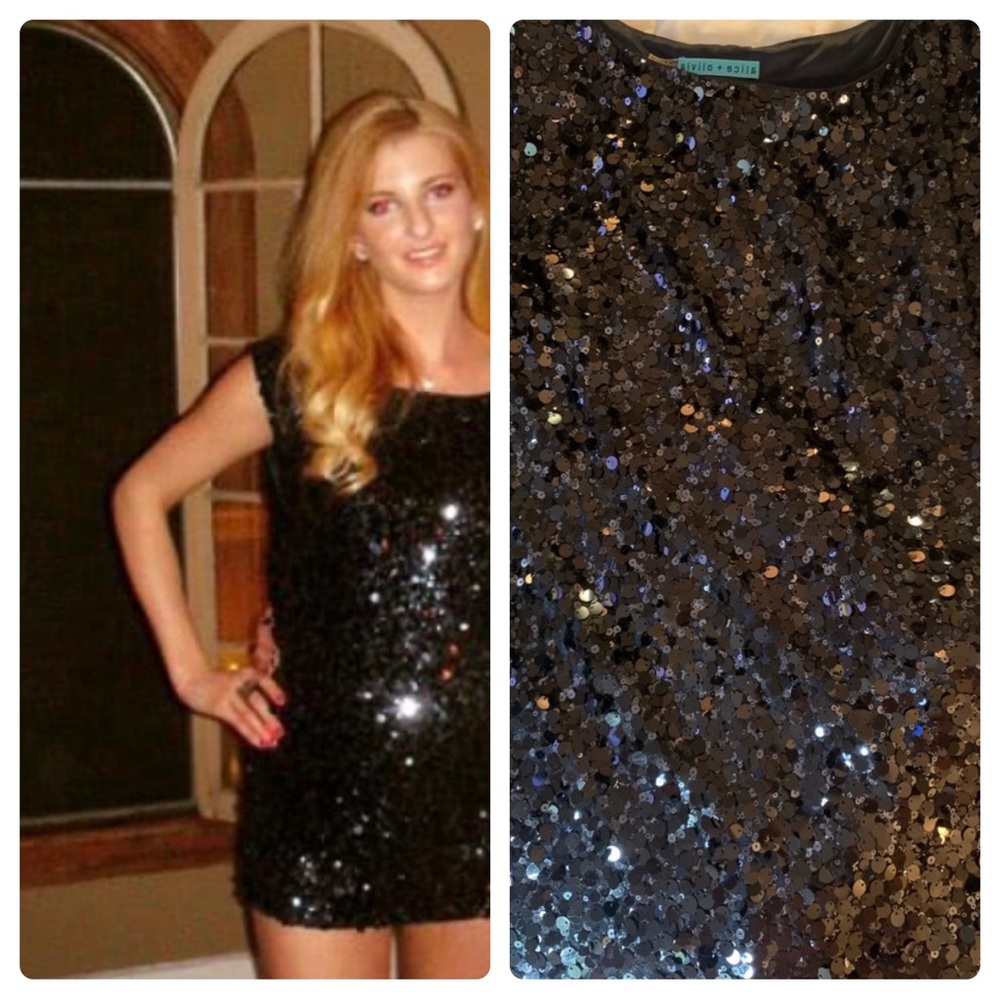 Navy sequin Alice and Olivia small short dress